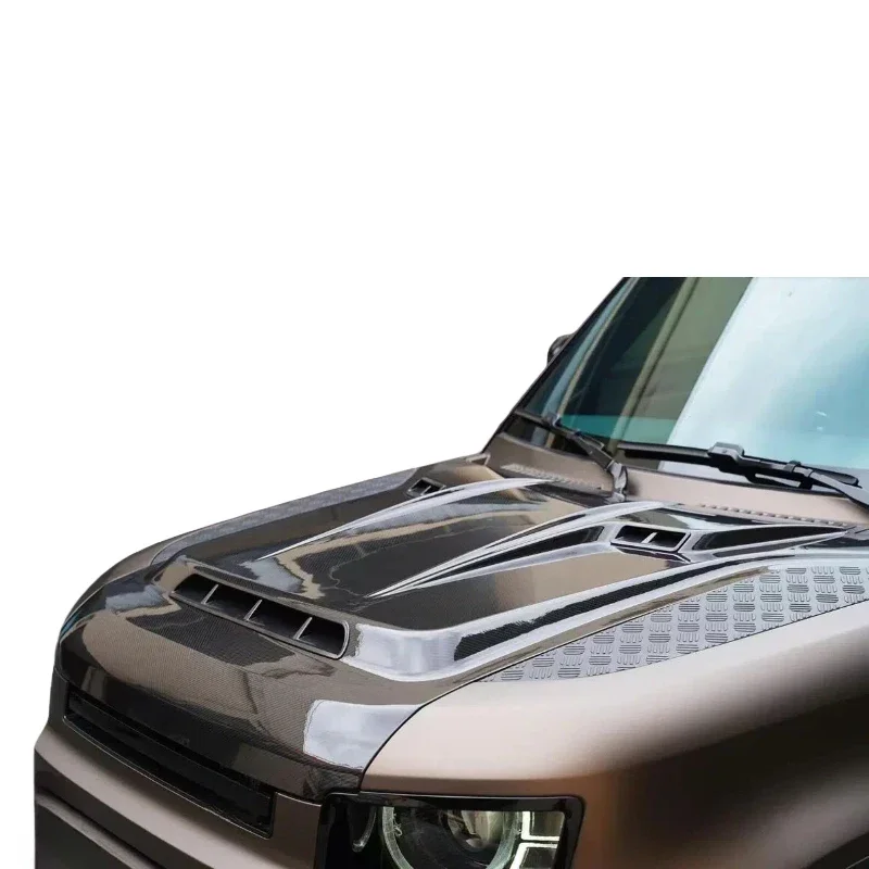 KQX Dry Carbon Fiber Engine Hood Exterior Modification Part for Defender L663