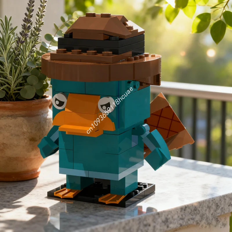 

126 шт. MOC Perry The Platapus Brickheadzed модель строительных блоков конструкция DIY креативные рождественские подарки развивающая игрушка для детей