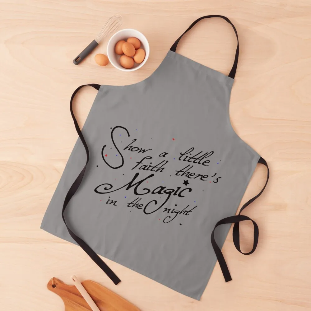 

Magic in the night - black text Fitted Apron Bib For Kitchen Nursing japanese woman for women with pocket Apron