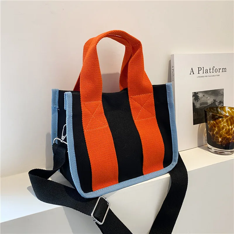 

Top Quality Canvas Bag, Versatile Handbag, Fashionable Crossbody Shoulder Bags, Contrast Color Tote Bag, Suitable for Daily Use