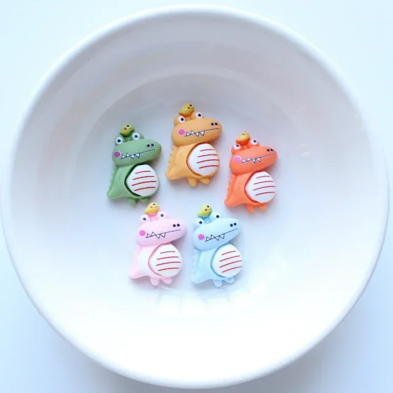 12pcs 18*25mm Cartoon Crocodile Resin Animal Flatback Scrapbooking DIY Embellishment Hairwear Phone Shell Shoes Decor Wholesale