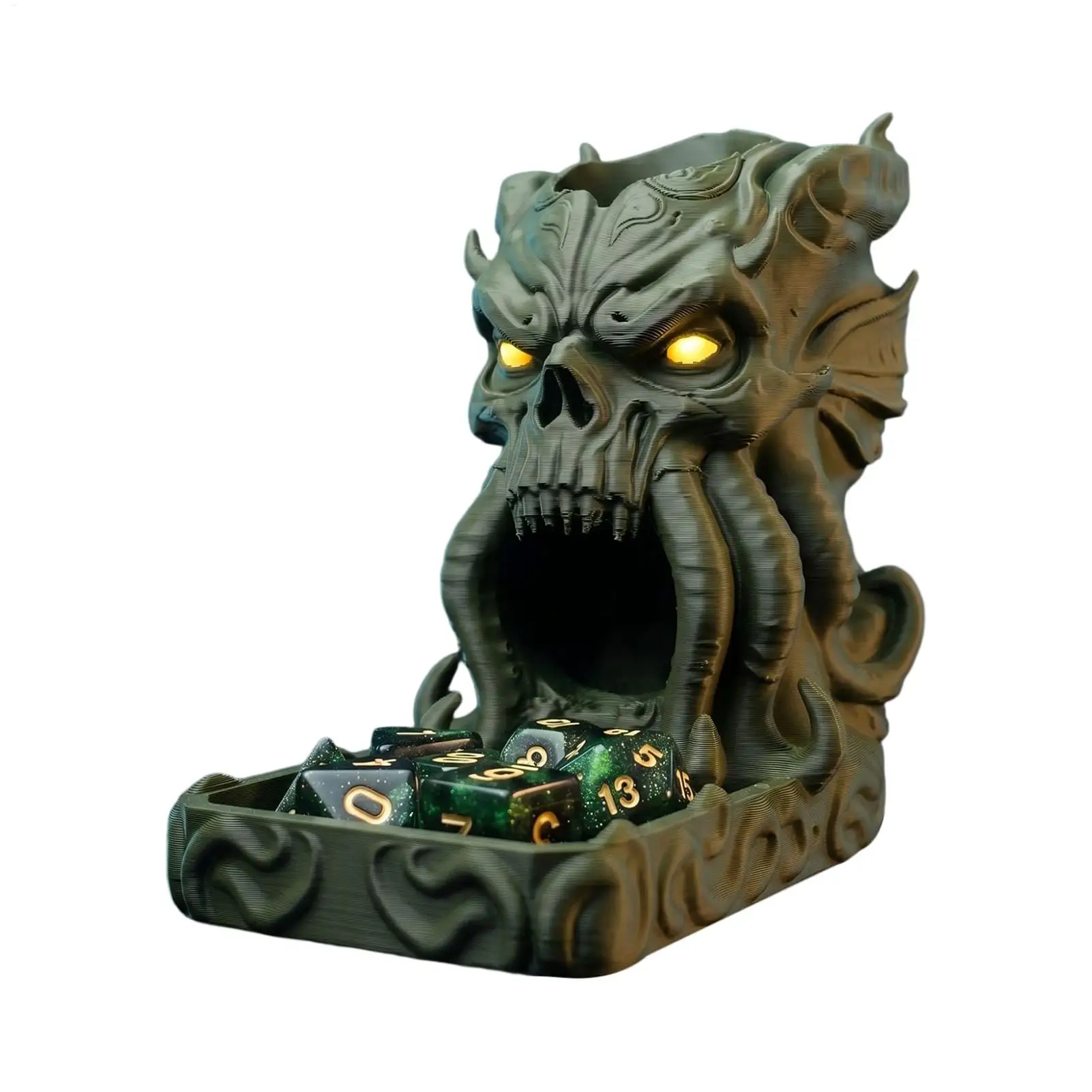 3D Printed Dice Tower Fantasy RPG Tabletop Dice Roller Tower Unique Gaming Accessory Desk Organizer for Dungeon Masters Gamers