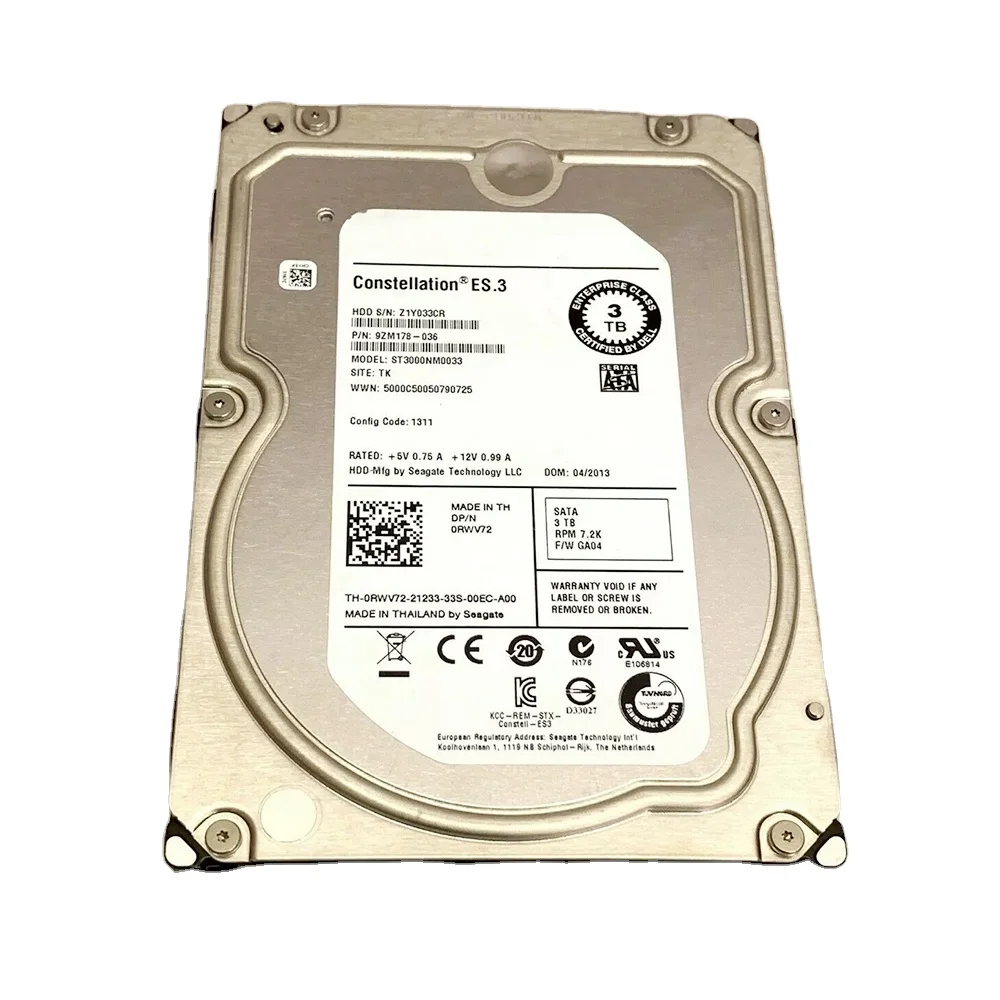 

For DELL HDD 6TB 7.2K 12gb SAS 3.5'' HUS726060AL5210 0rwv72 st3000nm0033 9zm178-036 SCv320 SCv2020 SCv3020 ST600MP0005 Hard Disk