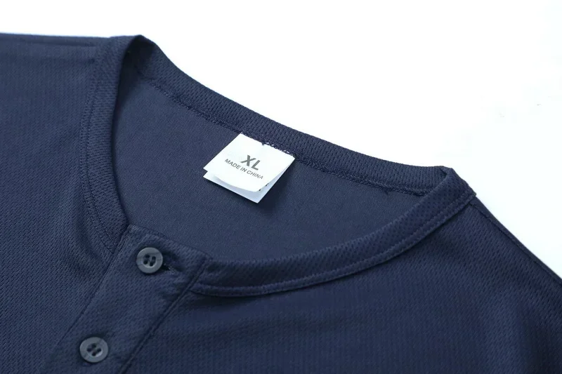 Herren Kurzarm Henley-Neck T-Shirts Einfarbig Männliche Fitness-Oberteile Sommer Slim Fit Knopfhals Lässiges Bequemes T-Shirt Streetwear – Detail 12