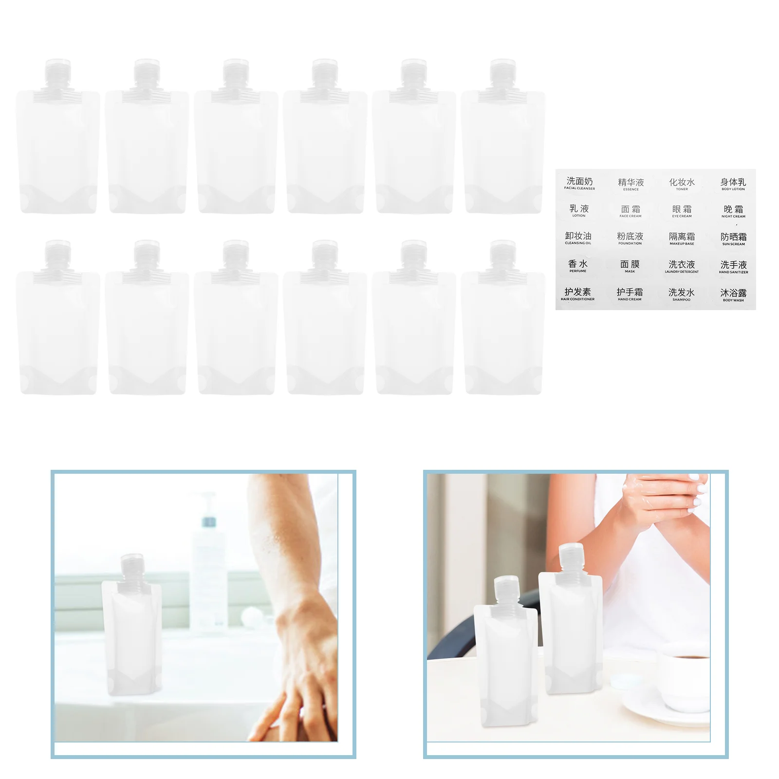 

Storage Bags Lotion Travel Pouches for Toiletries Portable Emulsion Empty Squeeze Size Essential Packing Liquid