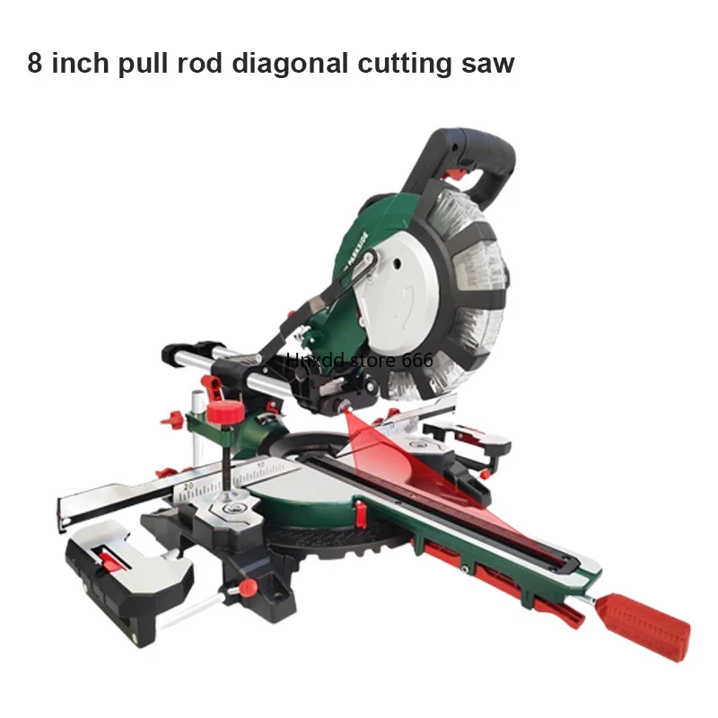 8 Inch Tie Rod Miter Saw High-Precision Push-Pull Miter Saw Sawing Aluminum Machine Multi-Angle Cutting Machine 220V