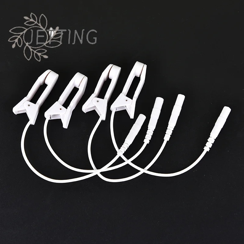 (SMTGDP11)2pc 2.0mm Ten Electrode Lead Wire Connecting Cable Sleeping Aid Pin Breast Nipple Ear Pain Relief Clip For Massager
