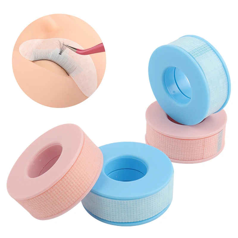 2pcs Non-woven Medical Silicone Eyelash Tape Breathable Sensitive Resistant Pink/Blue Eye Pad Lash Extension Patch Makeup Tool