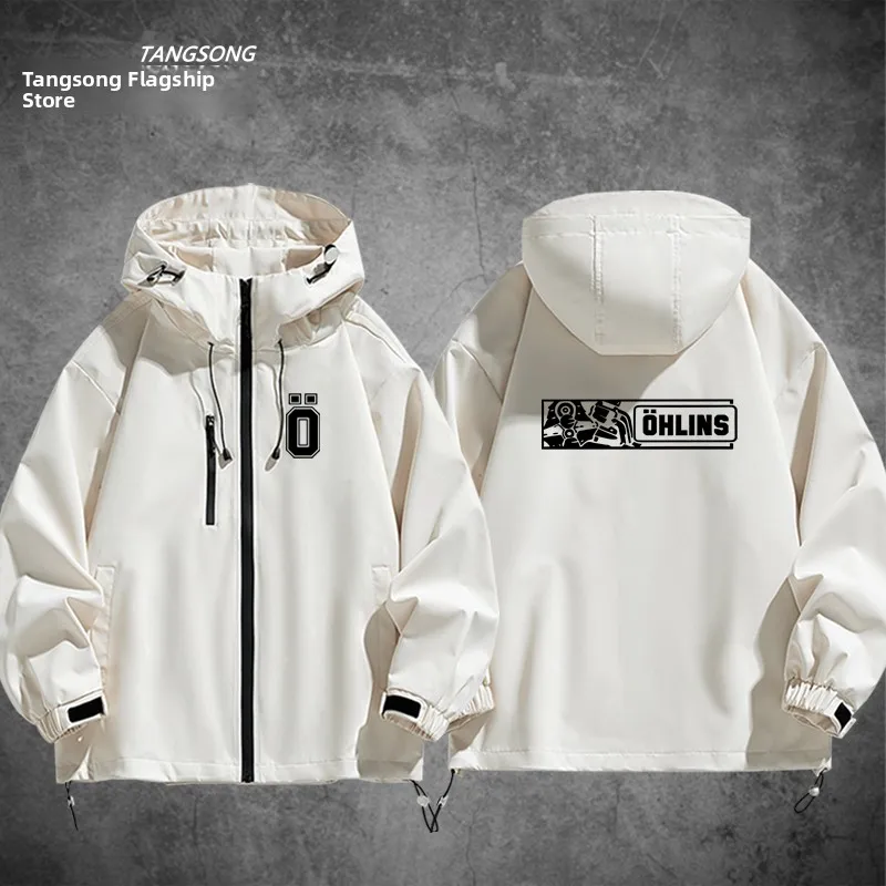 OHLINS Motorcycle Shock Absorber Jacket Modification Men's Women's Trendy Jacket Windproof Polyester Fiber Long Sleeve Zipper... view 5