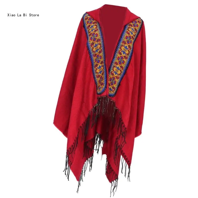 Colorful Tassels Decorated Shawl Soft Comfortable Shawl Outerwear Fashionable Shawl for Warmth and Styles XXFD