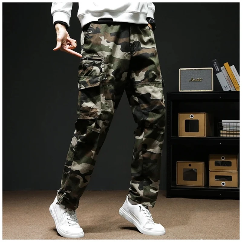 Men's 100% Cotton Cargo Pants All Seasons Trendy Breathable Wear Resistant Trousers Simple Versatile Multiple Colors Available - view 5