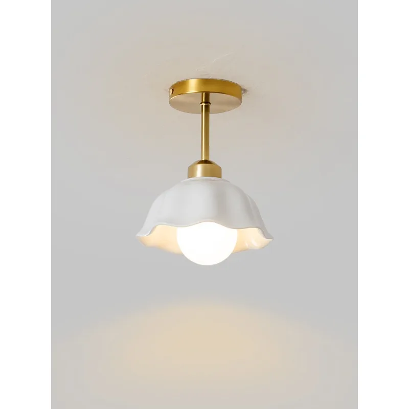 New cream wind corridor chandelier ceramic staircase chandelier balcony aisle simple and modern