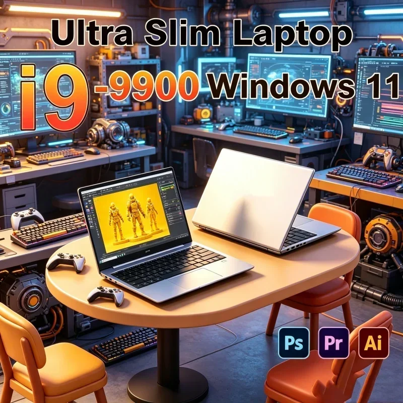 Perspicuous 2026 Windows 11 Venerous 14.1 Inch HD Gaming PC Intel Core I9-9900 Dazzling Tumbled Home Study Laptop Instrument