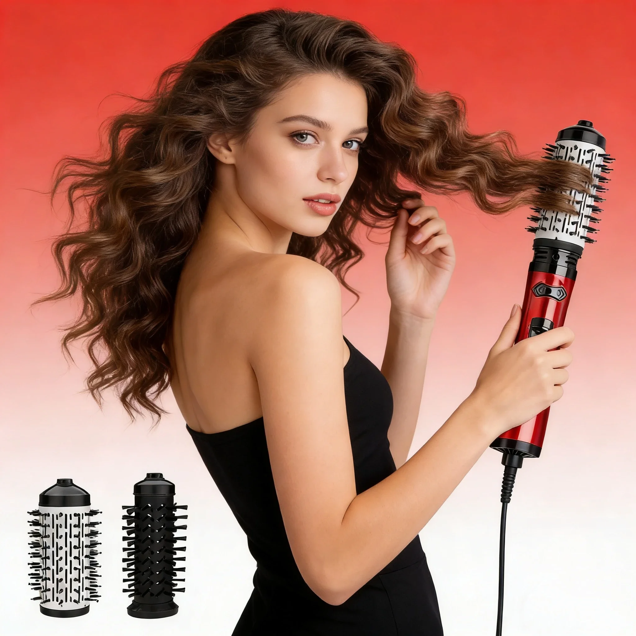 

Automatic Rotating Hair Curling Blow-Drying Comb 3-in-1 Multifunctional Styling Tool Creates Big Waves Voluminous Curls Hot
