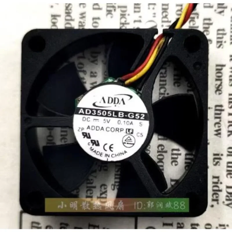 Ventola di raffreddamento originale per ADDA AD3505LB-G52 5V 0.10A 3510 3.5CM Ventola di raffreddamento silenziosa a doppia sfera 35X35X10mm