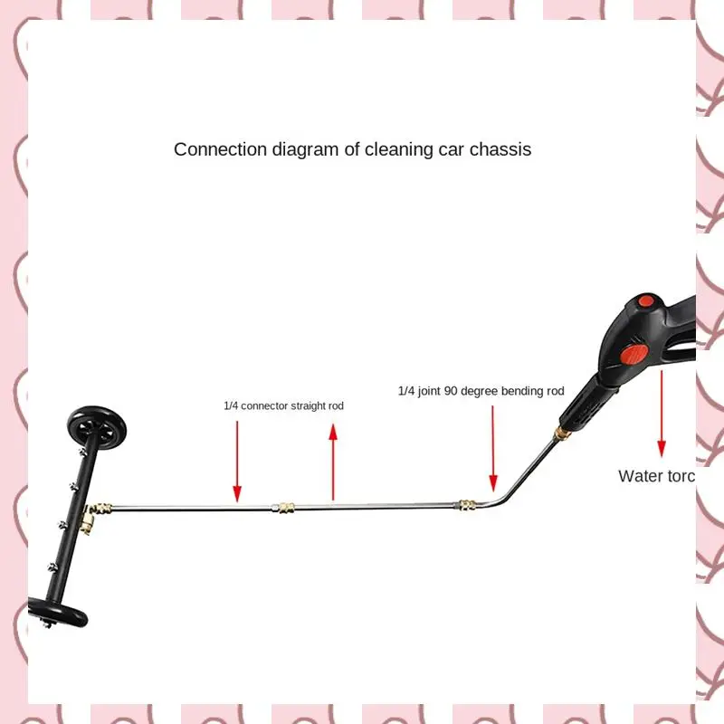 

HHTL Under Carriage Cleaner Surface Cleaner High Pressure Washer Underbody Car Wash Water Broom With 2 Pcs Extension Wand