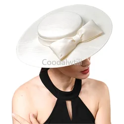 Big Derby Fascinator Headpiece Women Church Royal Ascot Large Fascinators Hat Ladies Elegant Banquet chapeau Femme mariage