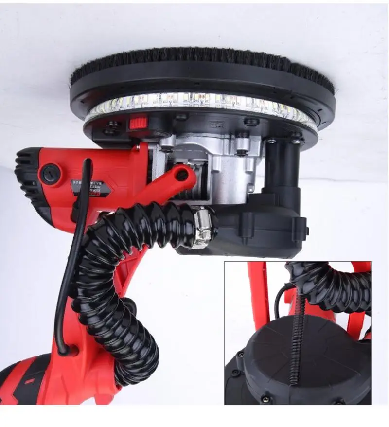 220V ไฟฟ้า Dust-Free Wall Putty เครื่องบดกระดาษทรายเครื่อง Self-ทำความสะอาดโคมไฟยาวผนังเครื่องบด sander