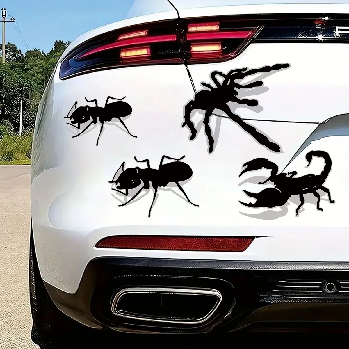 Watercolor Ant Spider Scorpion Wall Stickers for Car Electric Vehicle Accessories Door Decoration Living Room Decor