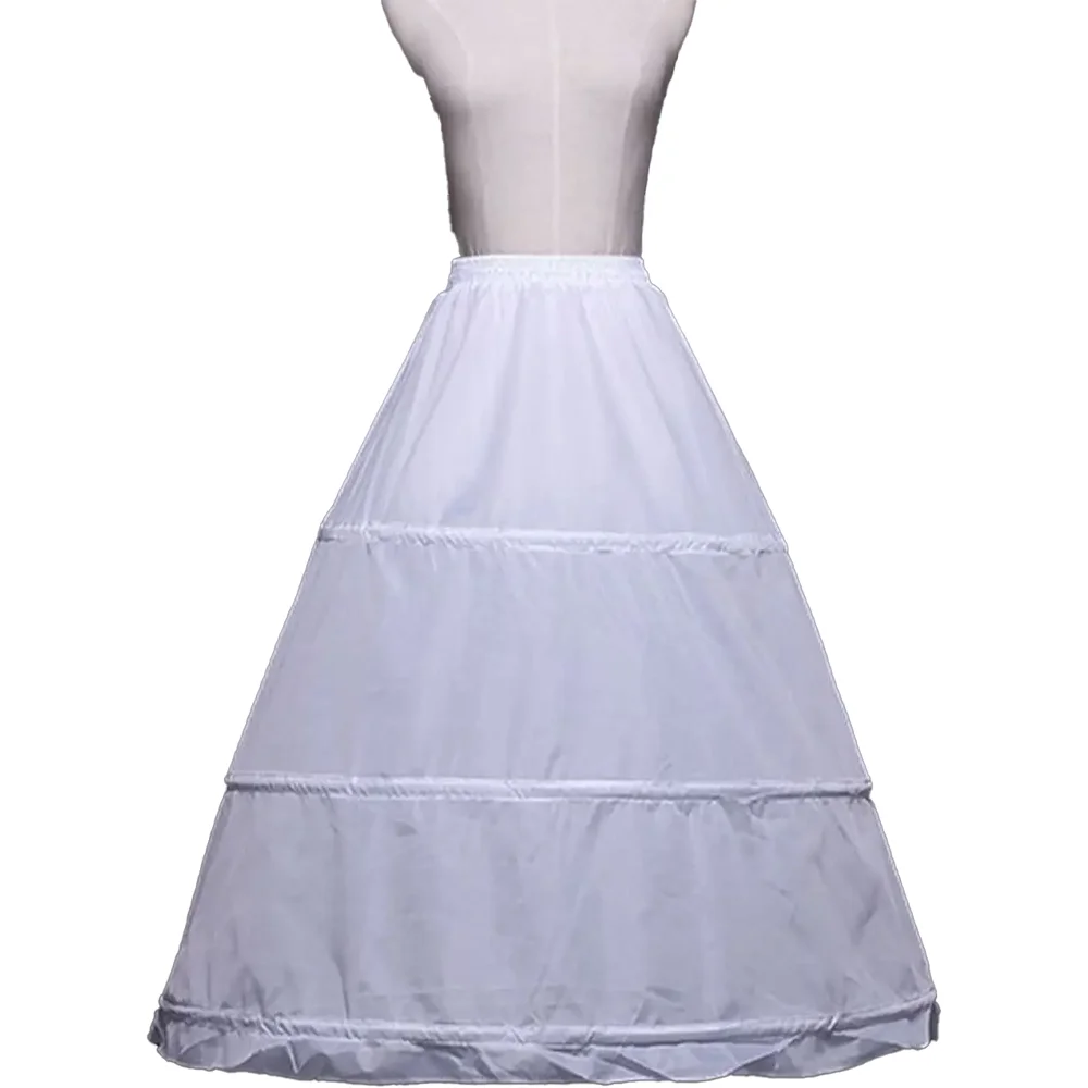 

MANRUIXIN Women's Petticoat 3 Hoops White Underskirt Elastic Half Slip A Line Underskirt for Wedding Ball Gown Bridal Dress