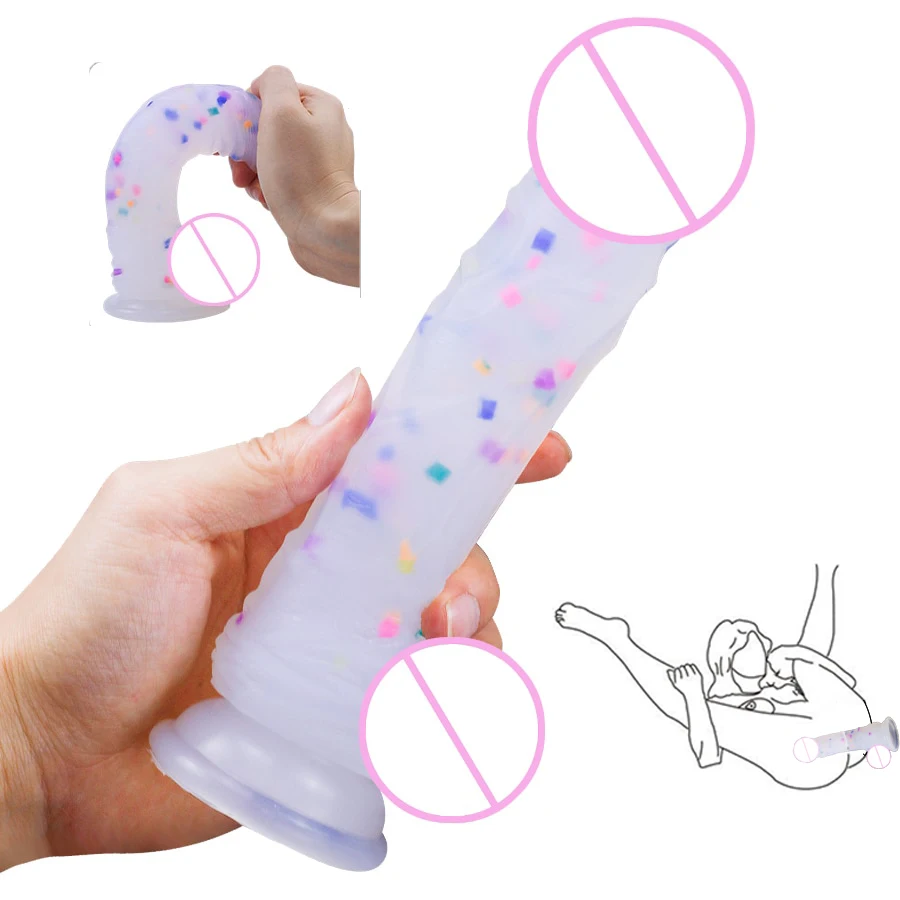 FLXUR Color Jelly Soft Silicone Dildo for Women Strong Suction Cup Artificial Penis Sex Products Female Masturbation Dick Adults