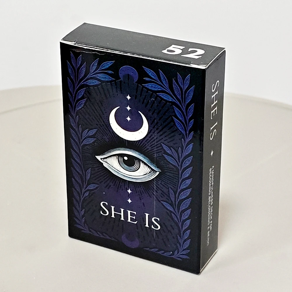 9*6cm 52 cartes réfléchissantes « ELLE EST : » – Un jeu de cartes de pleine conscience pour la croissance, l'appartenance et l'être
