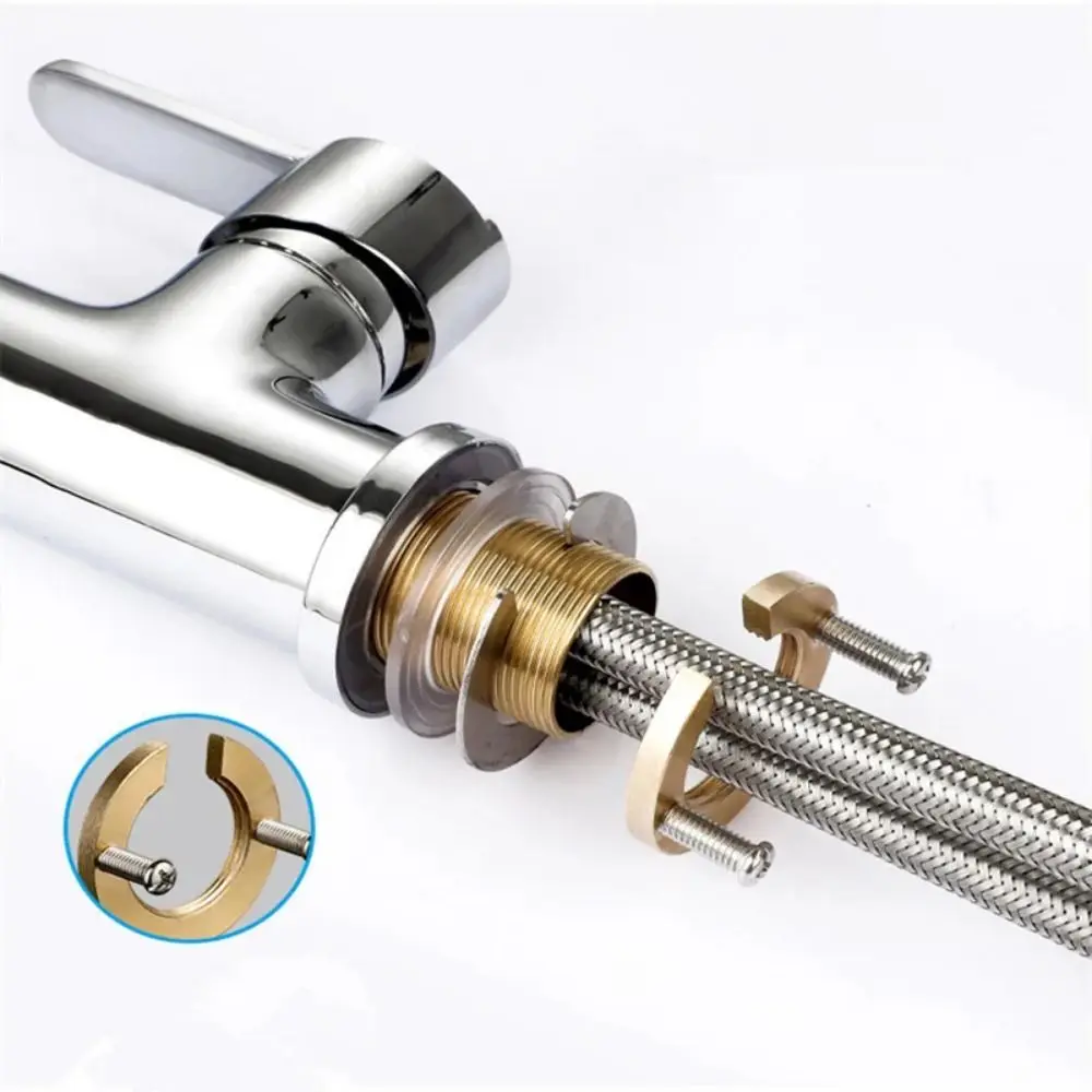 

1Pcs Wash Basin Faucet Locknut Replacement Accessories Antiloosening Washer Tap Fixing Fittings Kit Brass Stainless Steel