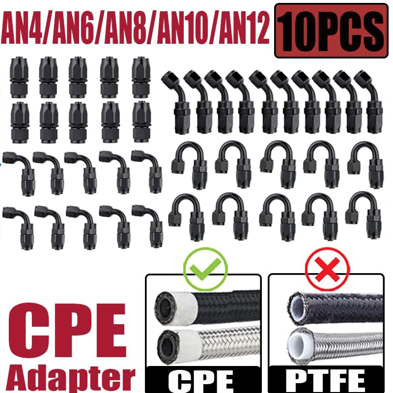 

10 4AN 6AN 8AN 10AN 12AN прямой 45 90 180 градусов поворотный конец шланга, фитинги, адаптер для кабеля шланга с маслом и газом CPE, интерьерная трубка