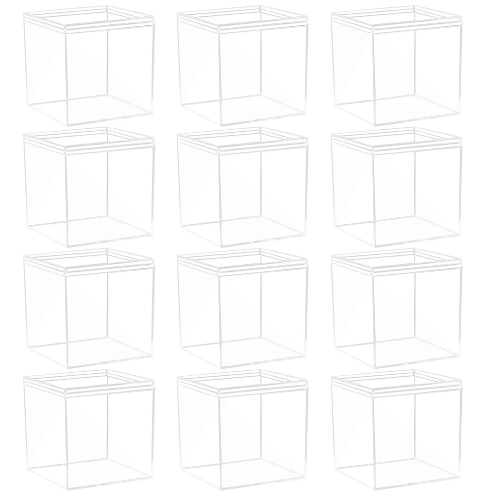 12 Pcs Display Box Storage Boxes Packaging for Small Business Clear Gift Showcase Cabinet