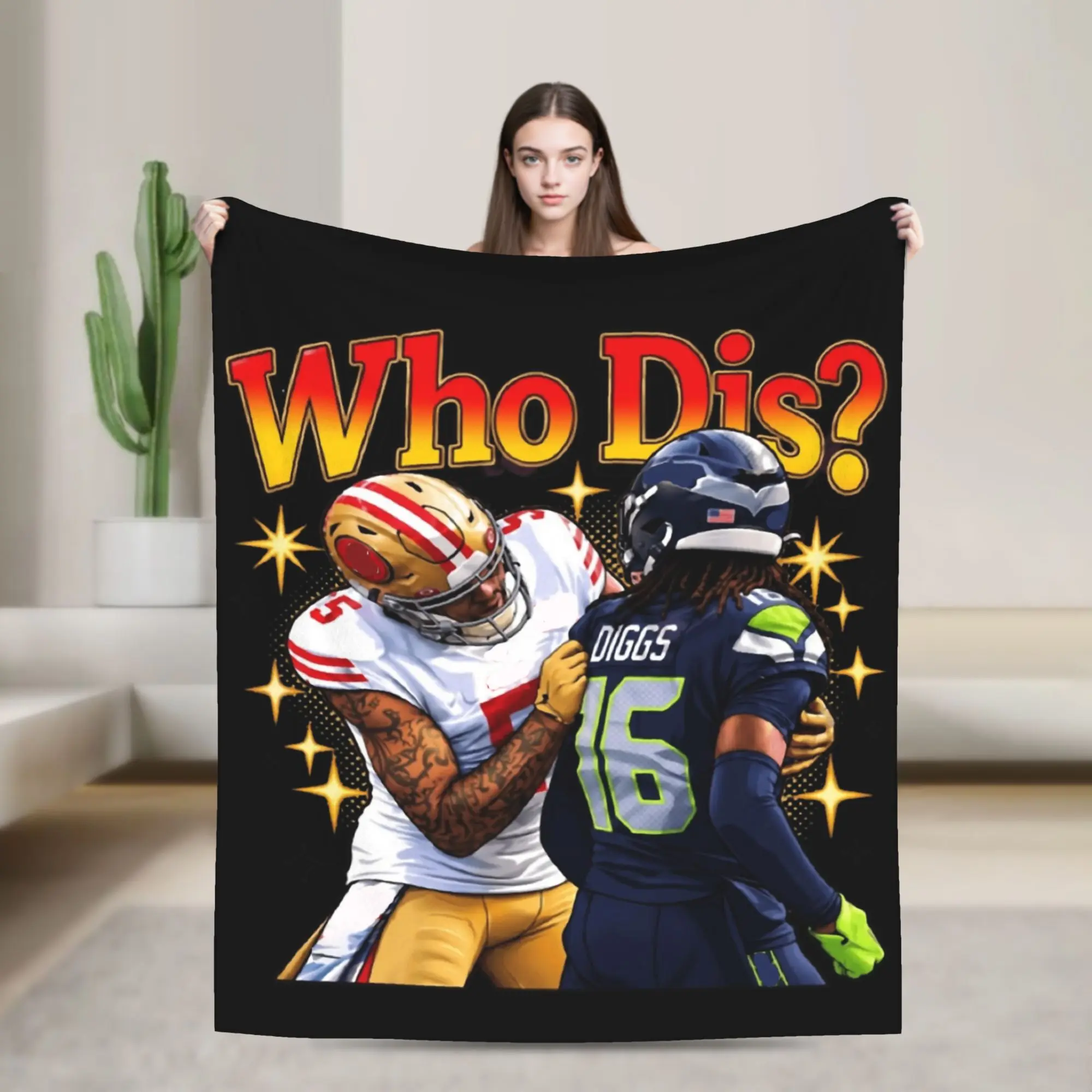 Mike Evans Who Are You  Blanket Funny Football Meme Flannel Throw Blankets Summer Air Conditioning Portable Soft Warm Bedsprea,