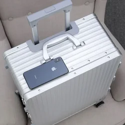 New Travel Aluminum Frame Luggage Silent Fashion Pull Bar Box One Nine Open Carry on Trolley Suitcase Boarding Box 20