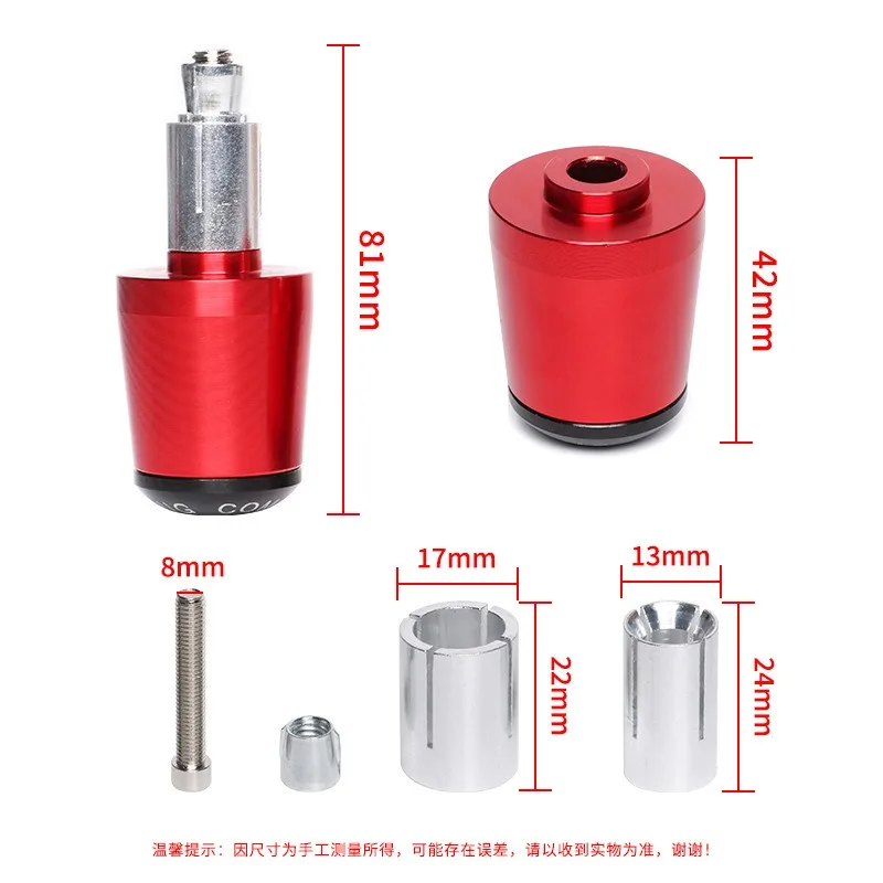 22MM Handlebar Grips Handle Bar Cap End Plugs Fit For YAMAHA YZF R3 R25 R6 R15 R1 R125 CNC Motorcycle Accessories