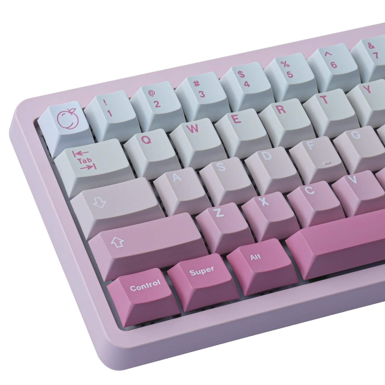 GMK Pink white gradient Keycaps, 128 Keys PBT Keycaps Cherry Profile DYE-SUB Personalized GMK Keycaps For Mechanical Keyboard