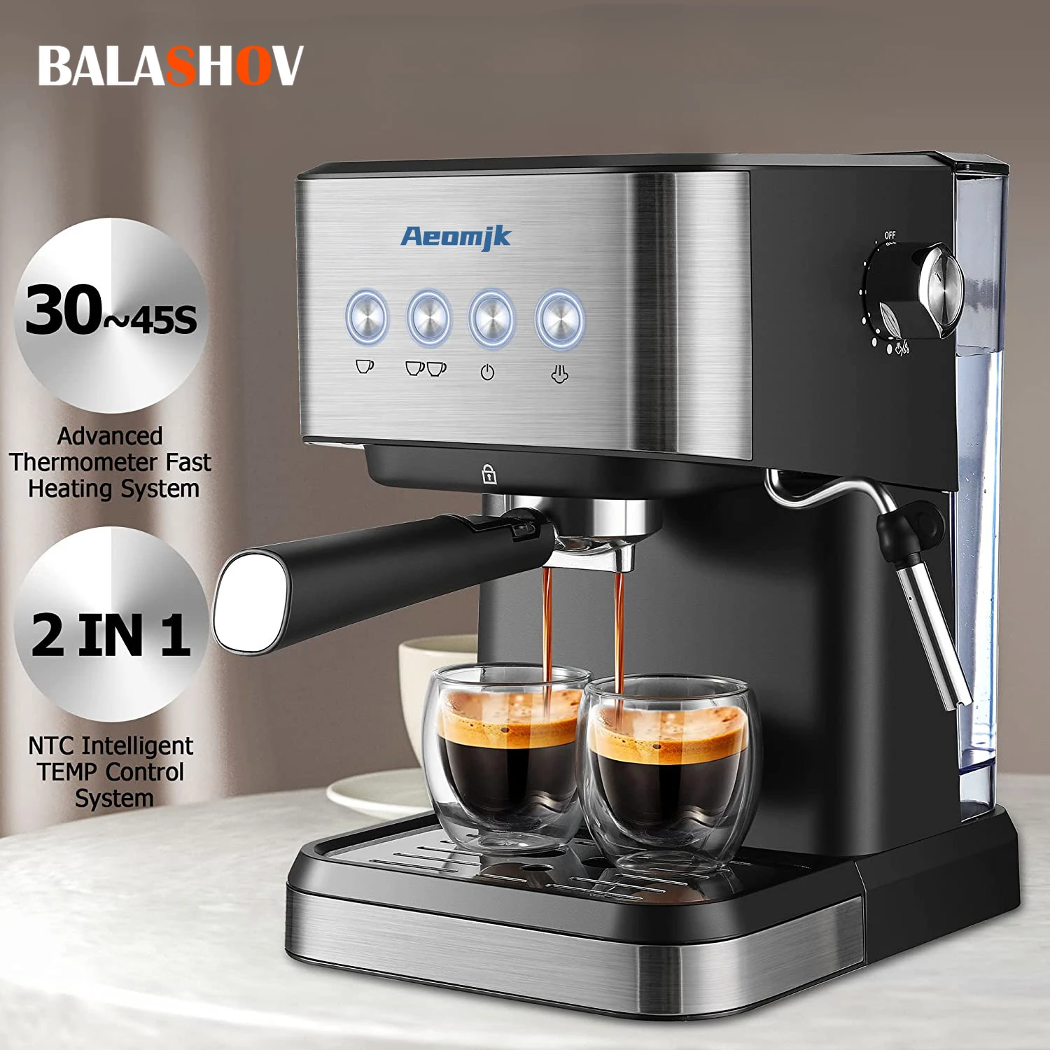 Italian Automatic Semi-automatic Espresso Coffee Machine Concentrated Extraction Milk Foam Small Professional Coffee Tools