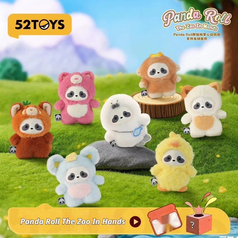 

52TOYS Official Panda Roll The Zoo In Hands Series Plush Keychain Blind Box Cute Panda Plush Pendant Doll Fashion Keychain Doll