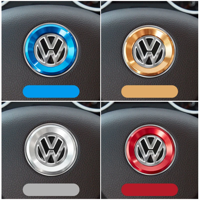 Car Steering Wheel Auto Emblem Sticker Accessories For Volkswagen VW R-line GTI R Polo Golf Passat Magotan Tiguan Jetta Santana