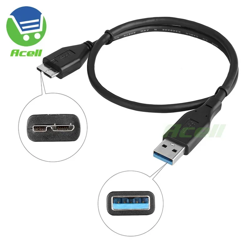 USB3.0 Micro-B Data Cable for Seagate One Touch SSD Expansion SSD Game Drive for Xbox Seven Backup Plus Mobile Hard Drive