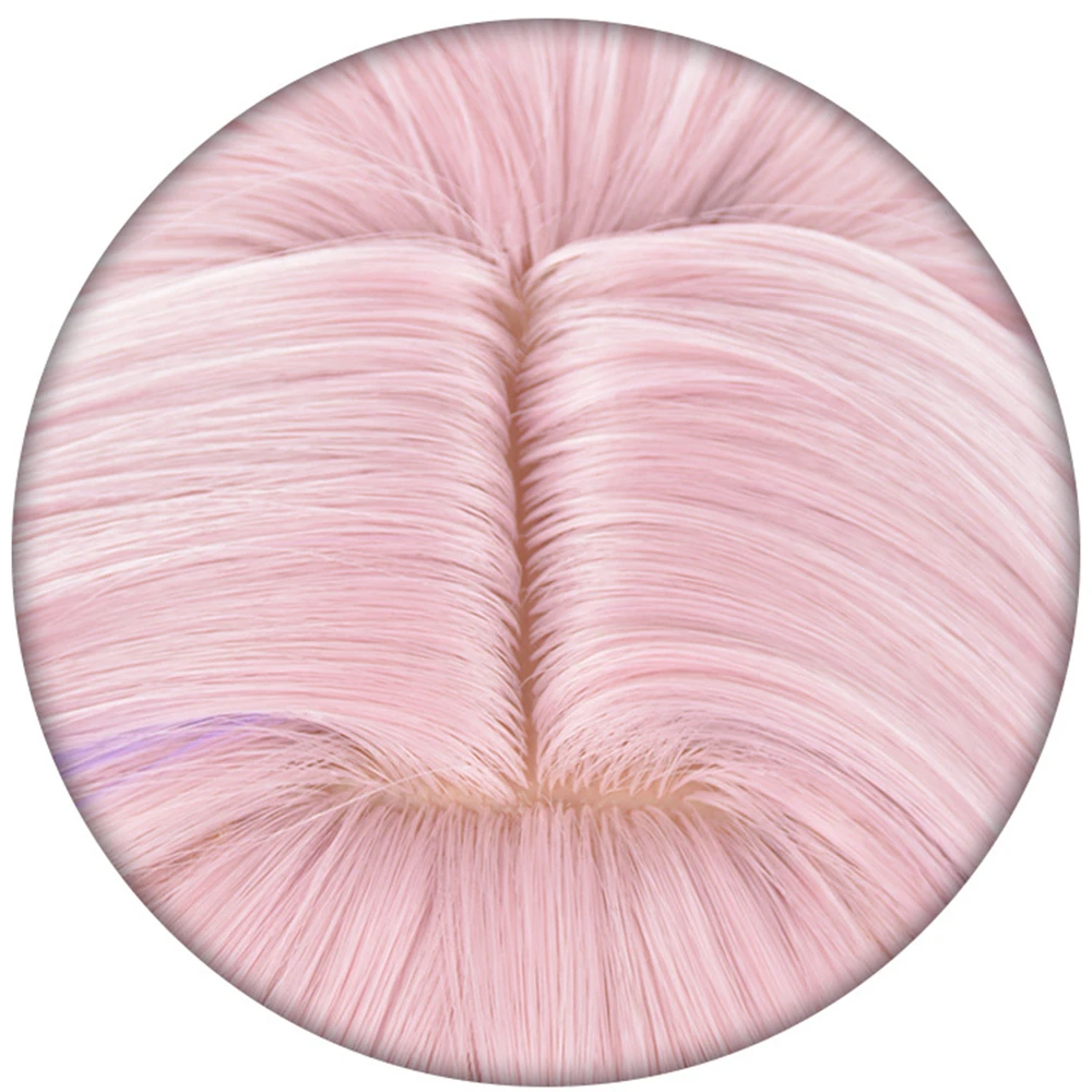 Citlali Cosplay Wig Game Pink Purple Gradient Long Straight Heat Resistant Synthetic Hair Halloween Party Wigs + Wig Cap