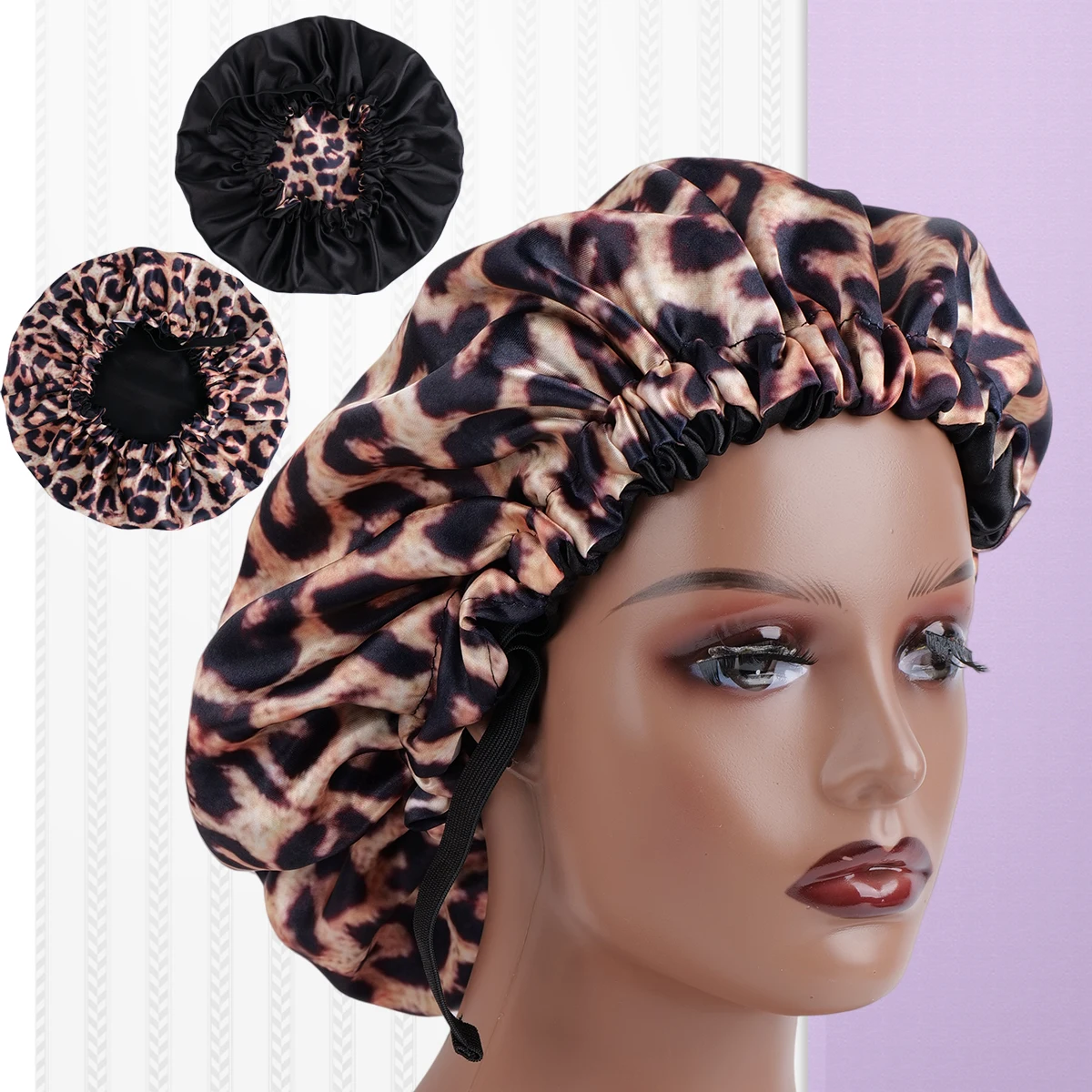 Adjustable Elastic Sleep Cap for Women Suitable for Long Straight And Curly Wig Hook Knit Sleep Hat/Head Cover 1 Piece