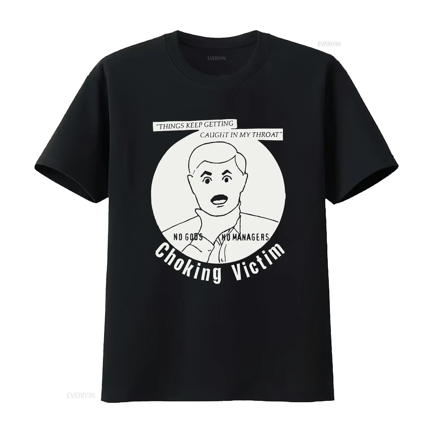 تي شيرت رجالي Choking Victim Cat in my throad تي شيرت متوسط أسود عتيق مغسول للارتداء اليومي ورسومات متعددة الاستخدامات
