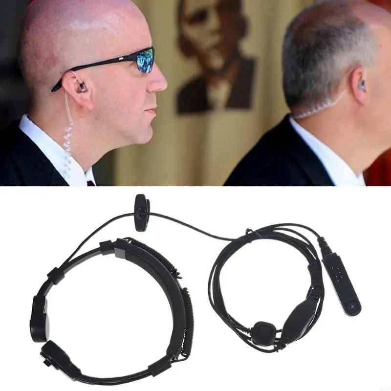 Walkie Talkie Microfone garganta Micropiece fone ouvido UV-9R