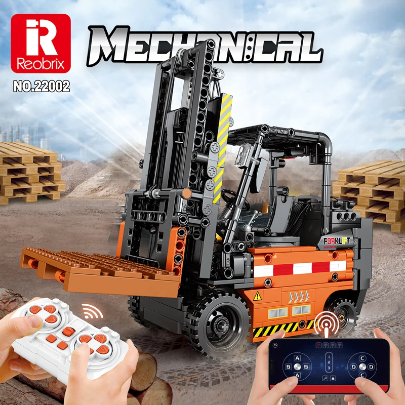 662PCS Remote Control Forklift Building Blocks City Engineering Vehicle RC Car Assembly Technology Electronic Bricks Model Toys