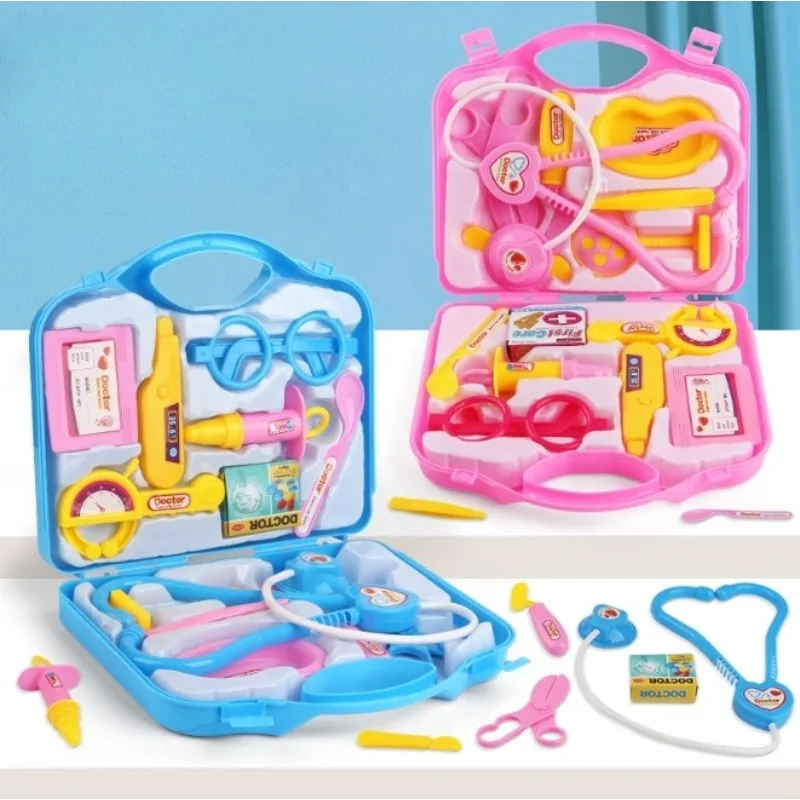 

Set 15pcs Portable Children Pretend Play Doctor Nurse Medical Tool Toys Suitcase for Girls Boys Gifts Learning Educational Toys