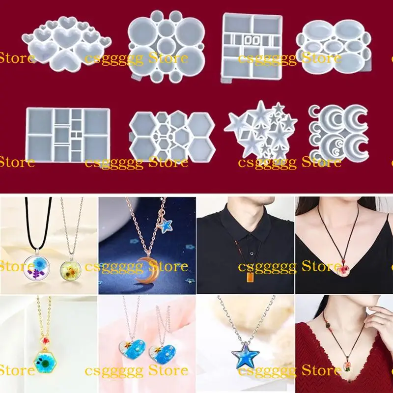 9HJK HEART STAR MOON يدويًا قلادة قلادة ، أداة مجوهرات DIY