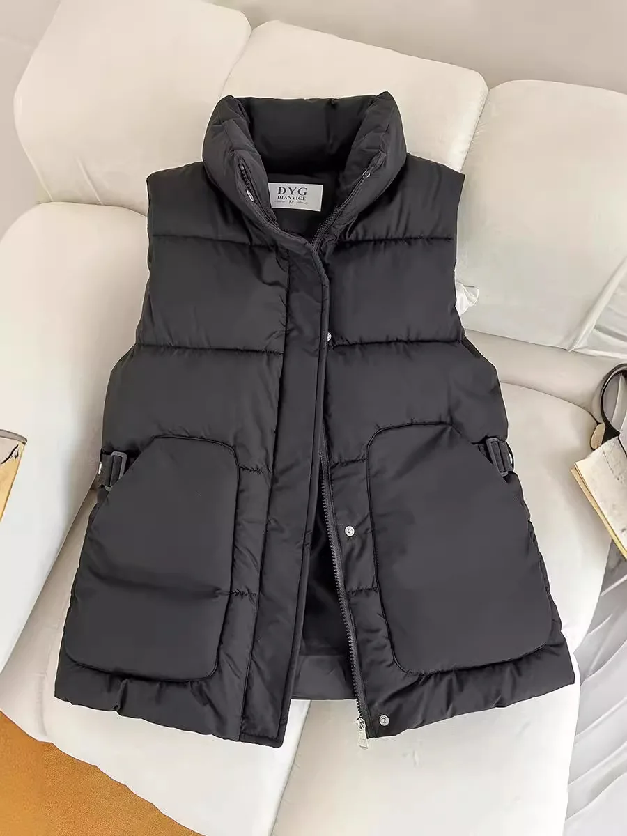 سترة Dons katoenen mouwloos jas ، سترة الخريف الشتوية الخسارة الكورية النسائية dames katoenen سترة مزاجية للسيدات سترة jas #1