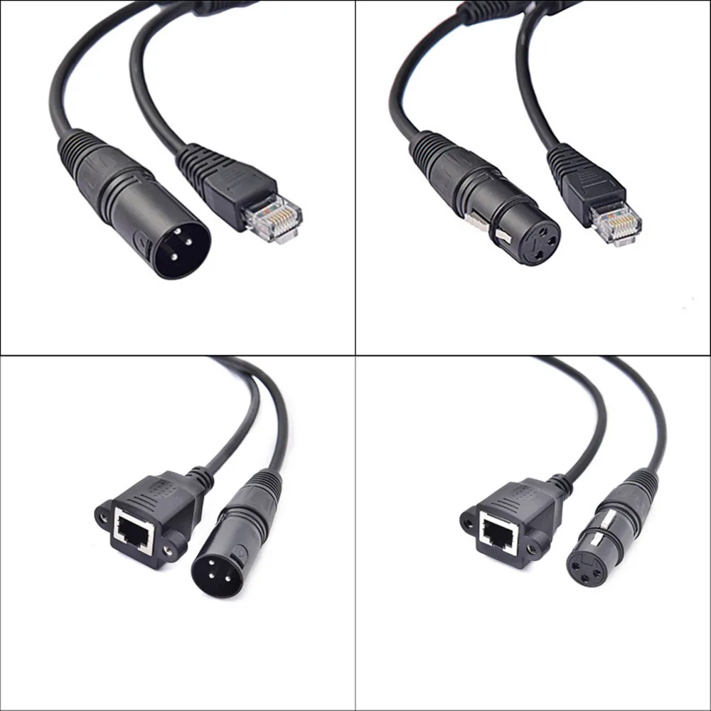 3pin XLR Male or Female To RJ45 Network Connector Adapter Converter Cable 30cm for Microphone Behringer Speaker Systems Radio