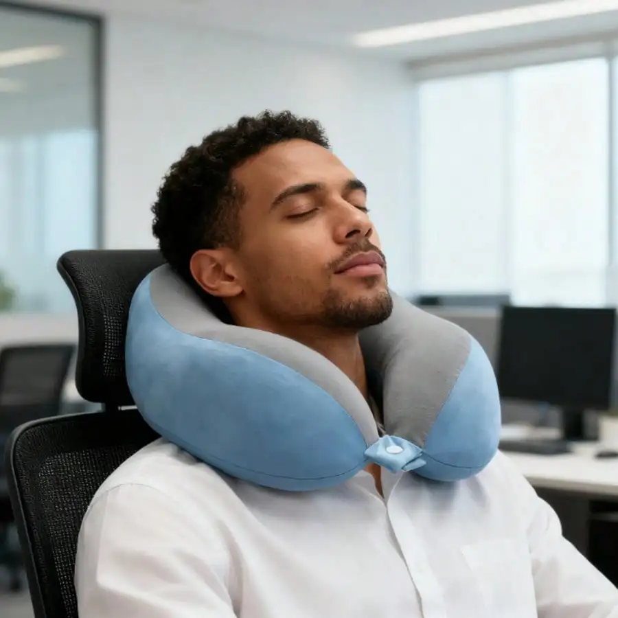

Memory Foam Travel Pillow, Upgraded Airplane Travel Neck Pillow 100% Pure Memory Foam Travel Pillow, Ideal For Airplane Flights, Car Trips, Train Journeys, And Office Naps. Available In Multiple Colors.