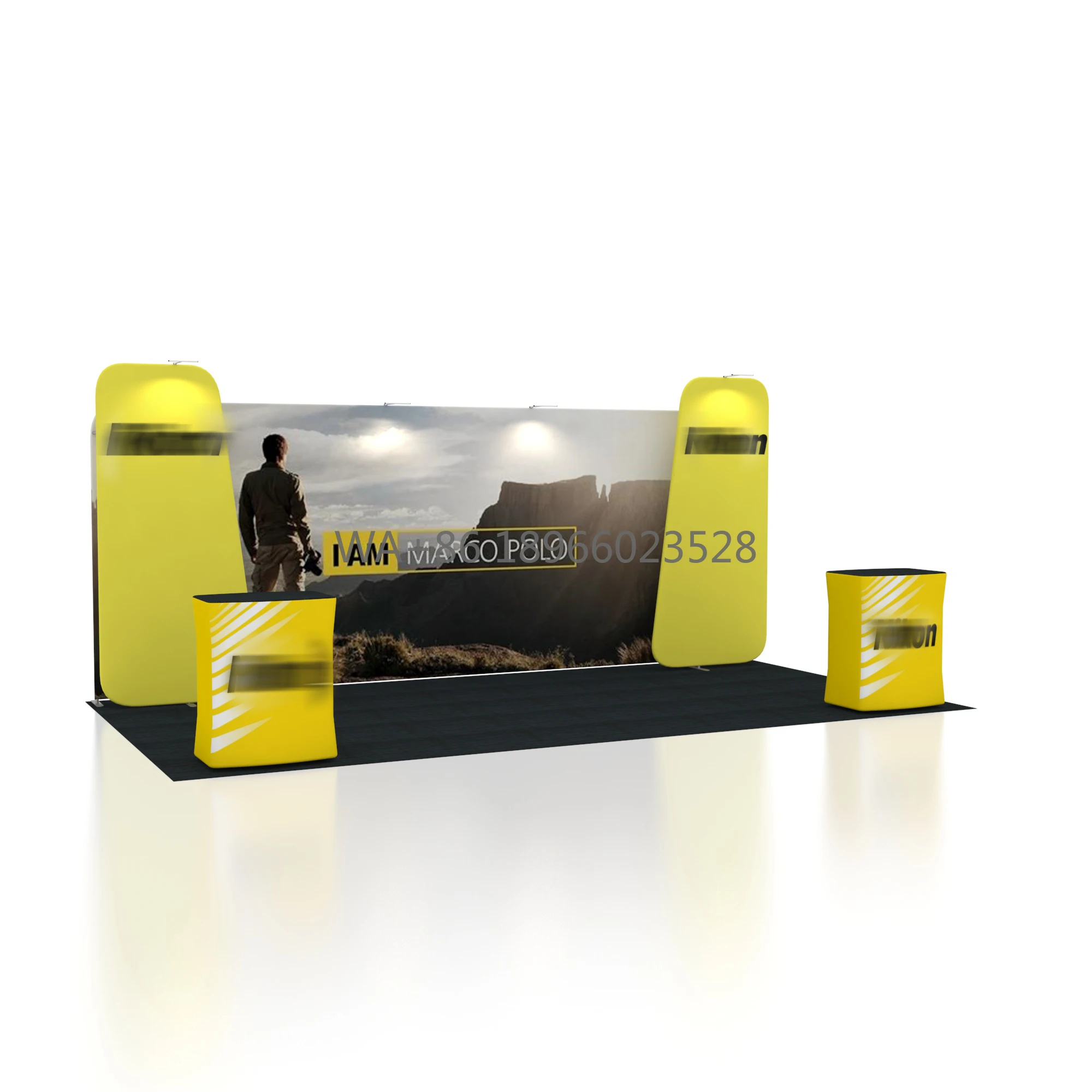 Aluminum Advertising Banner Pop up Stand Trade Shows Booth for Textile