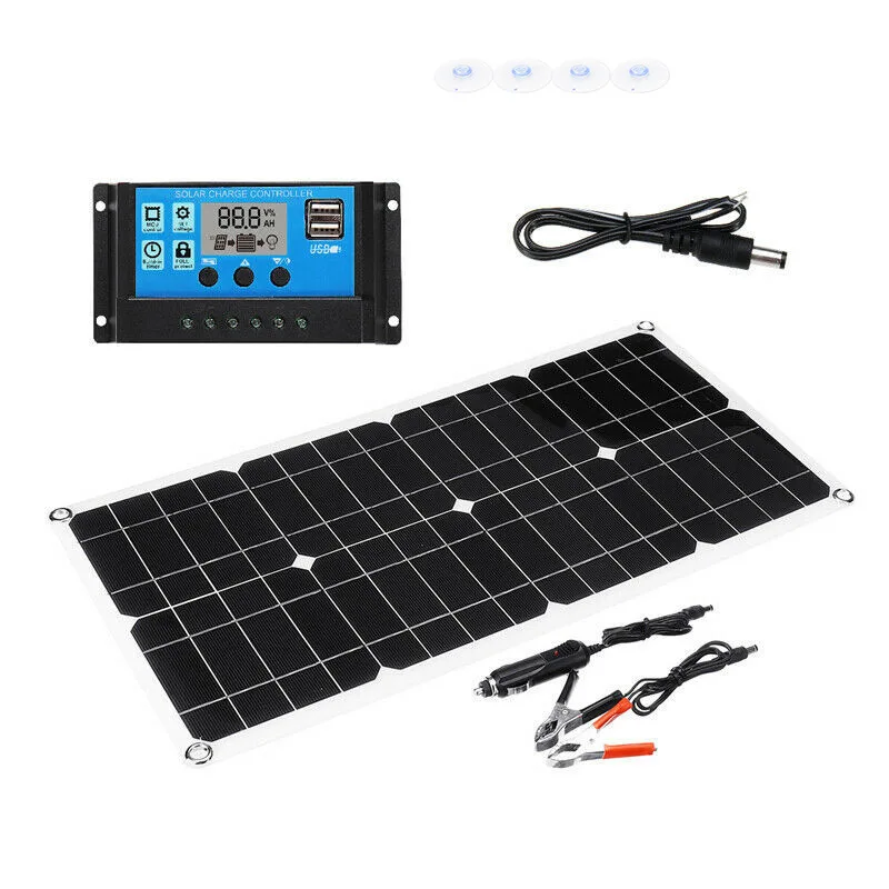 30Wsolar panel mobile phone MP3 iPad or other USB car mounted photovoltaic panel mountain hiking camping travel power battery
