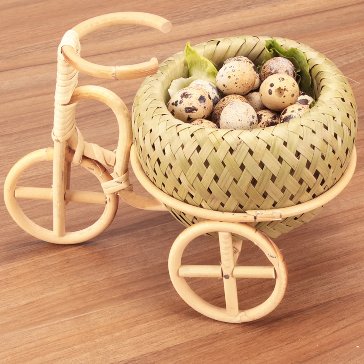 

Изысканная мини-корзина для хранения в виде велосипеда, плетеная из ротанга, для декора рабочего стола, дома, отеля, свадебных вечеринок, органайзер для мелких предметов